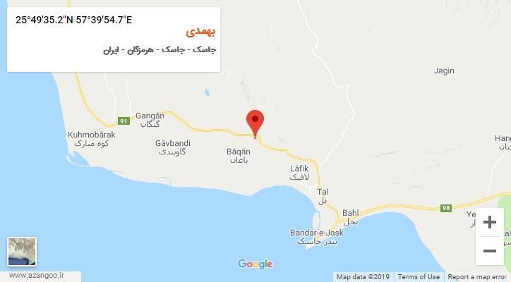 روستای بهمدی بر روی نقشه