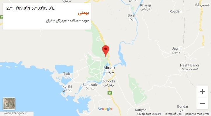 روستای بهمنی بر روی نقشه