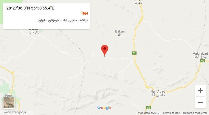 روستای بهوا بر روی نقشه