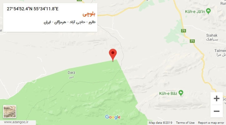 روستای بلوچی بر روی نقشه