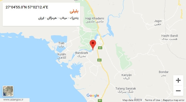 روستای بلیلی بر روی نقشه