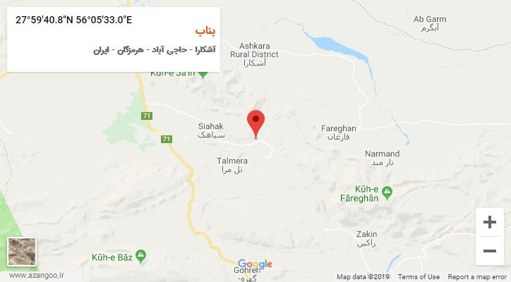 روستای بناب بر روی نقشه