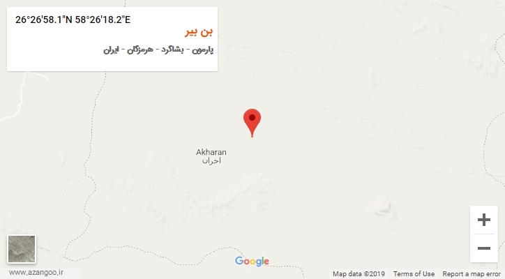 روستای بن بیر بر روی نقشه