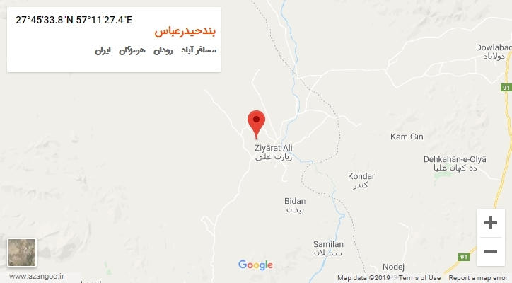 روستای بندحیدرعباس بر روی نقشه
