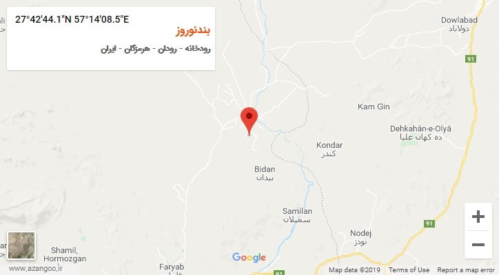 روستای بندنوروز بر روی نقشه