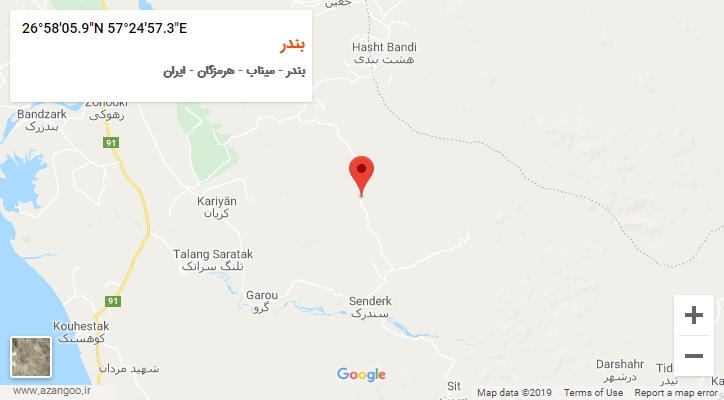 روستای بندر بر روی نقشه