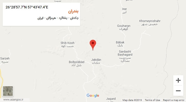 روستای بندران بر روی نقشه