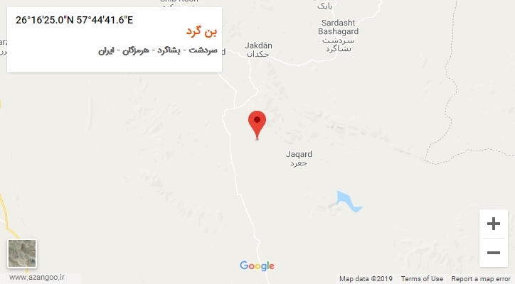 روستای بن گرد بر روی نقشه
