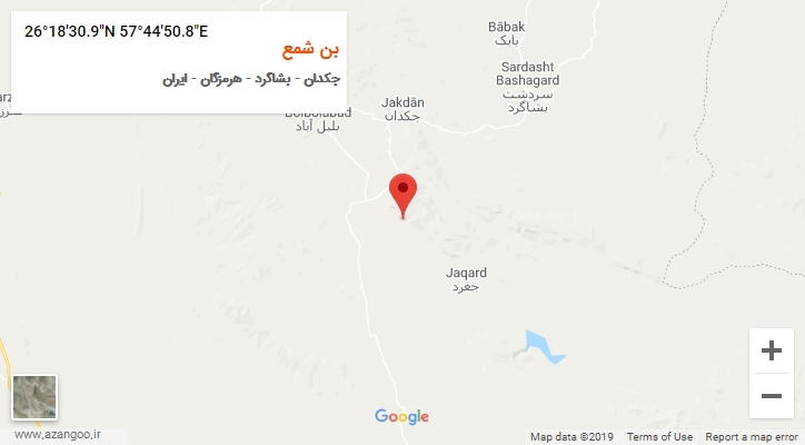 روستای بن شمع بر روی نقشه