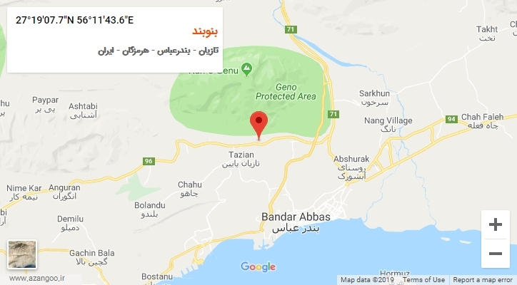 روستای بنوبند بر روی نقشه