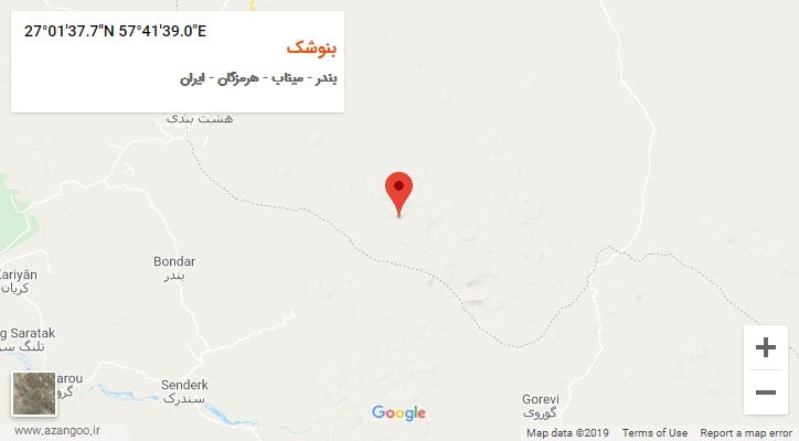 روستای بنوشک بر روی نقشه