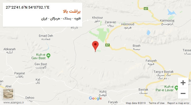روستای براشت بالا بر روی نقشه
