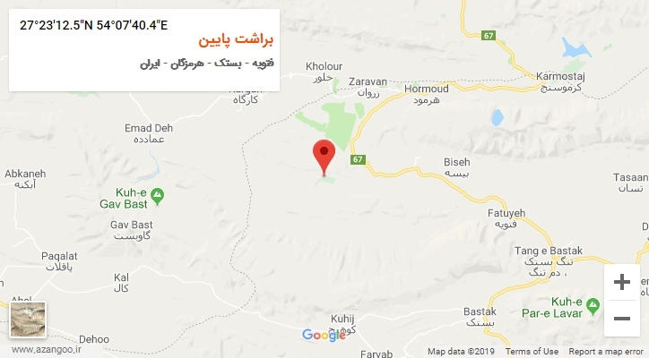 روستای براشت پایین بر روی نقشه