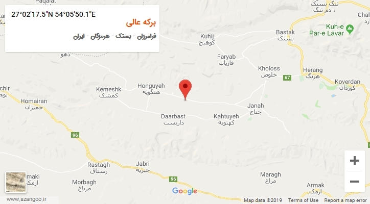 روستای برکه عالی بر روی نقشه
