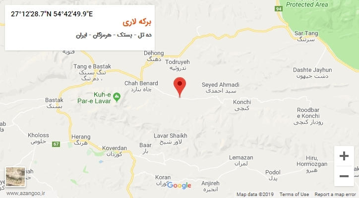 روستای برکه لاری بر روی نقشه