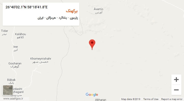 روستای برکهنک بر روی نقشه