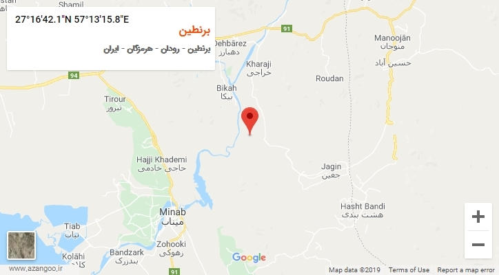 روستای برنطین بر روی نقشه
