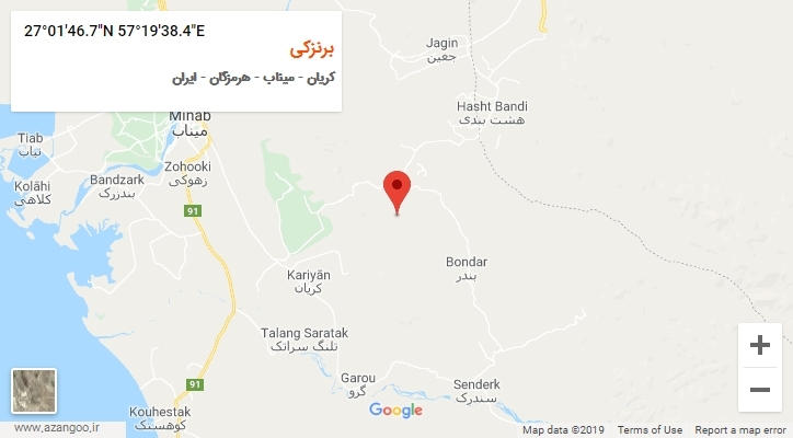 روستای برنزکی بر روی نقشه