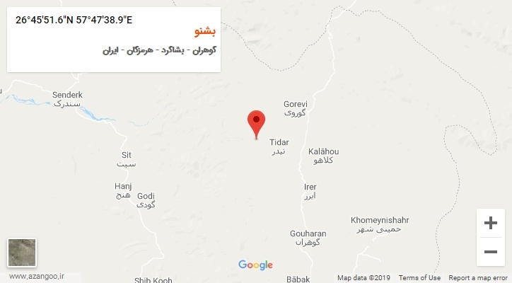 روستای بشنو بر روی نقشه