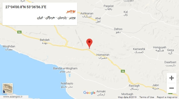 روستای بوچیر بر روی نقشه