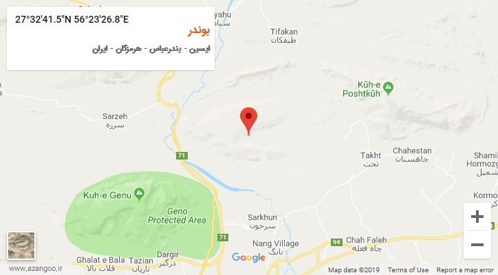 روستای بوندر بر روی نقشه