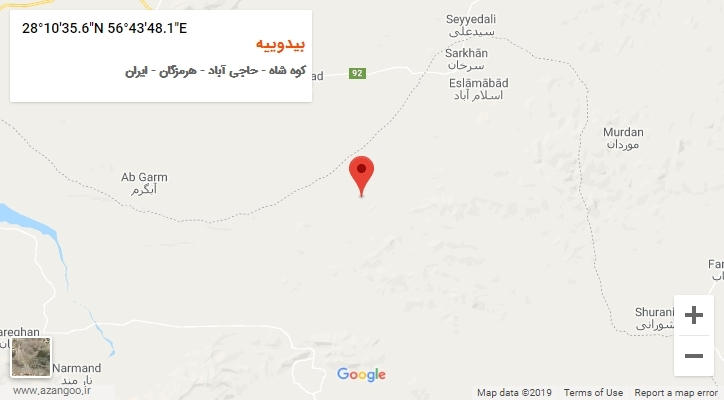روستای بیدوییه بر روی نقشه