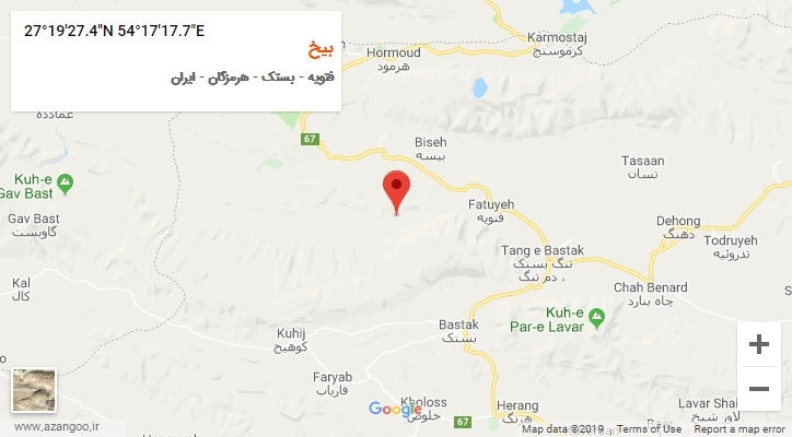 روستای بیخ بر روی نقشه