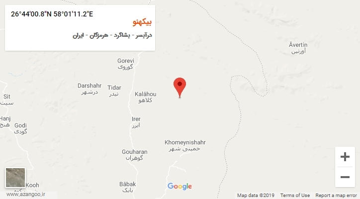 روستای بیکهنو بر روی نقشه