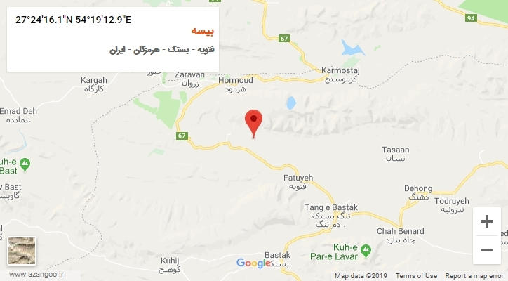 روستای بیسه بر روی نقشه