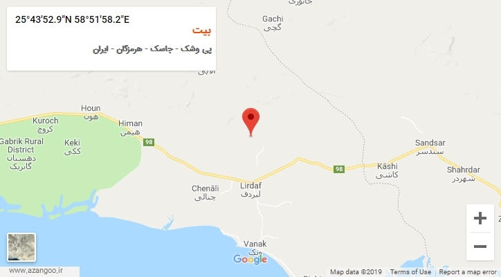 روستای بیت بر روی نقشه