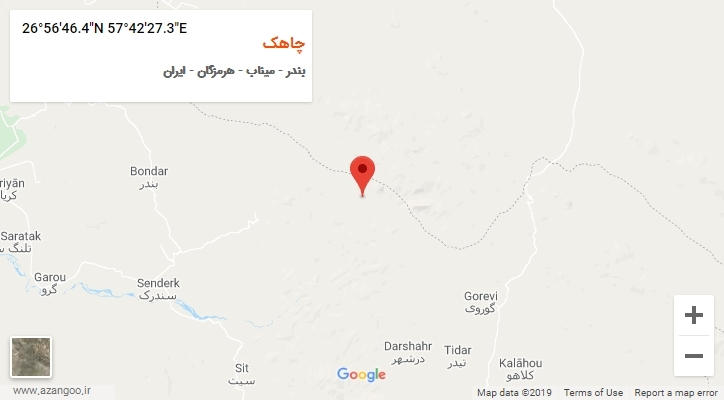 روستای چاهک بر روی نقشه
