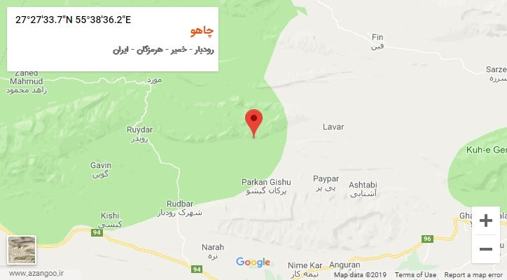 روستای چاهو بر روی نقشه