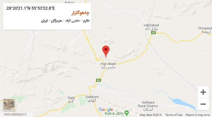 روستای چاهوگلزار بر روی نقشه