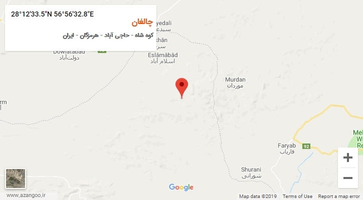 روستای چالغان بر روی نقشه