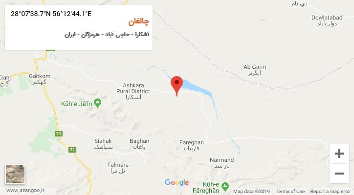 روستای چالغان بر روی نقشه