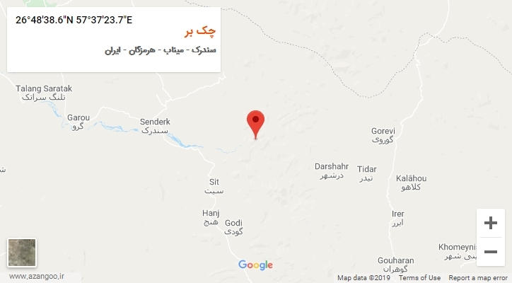 روستای چک بر بر روی نقشه
