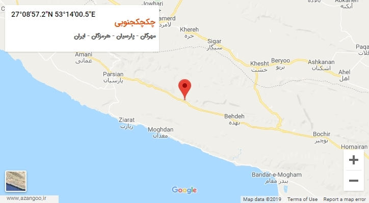 روستای چکچکجنوبی بر روی نقشه