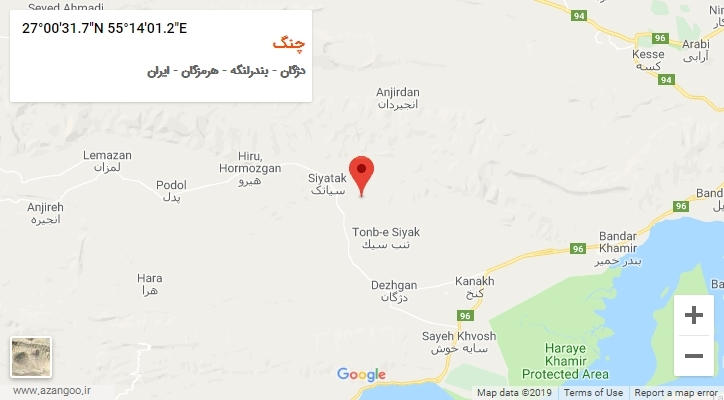 روستای چنگ بر روی نقشه