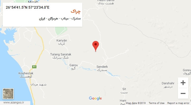 روستای چراک بر روی نقشه