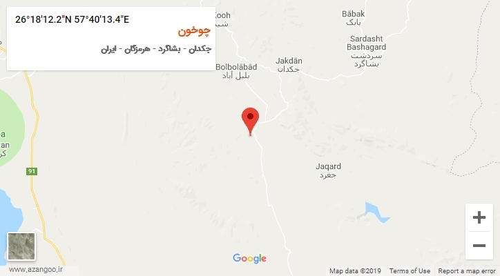 روستای چوخون بر روی نقشه