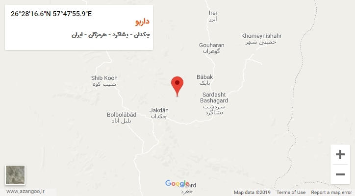 روستای داربو بر روی نقشه