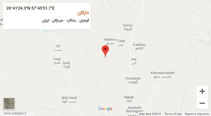 روستای دارکان بر روی نقشه