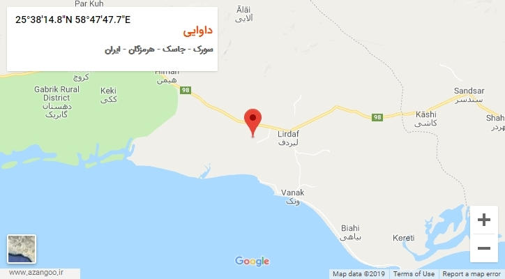 روستای داوایی بر روی نقشه