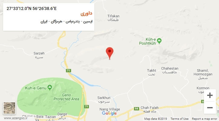 روستای داوری بر روی نقشه