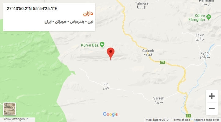 روستای دازان بر روی نقشه