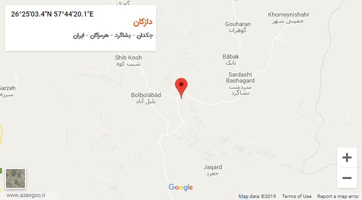 روستای دازکان بر روی نقشه