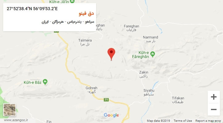 روستای دق فینو بر روی نقشه