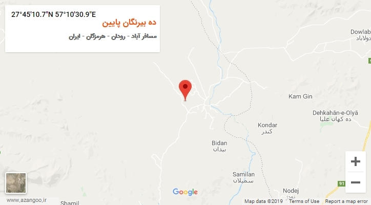 روستای ده بیرنگان پایین بر روی نقشه