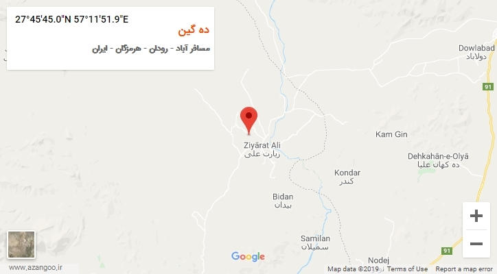 روستای ده گین بر روی نقشه