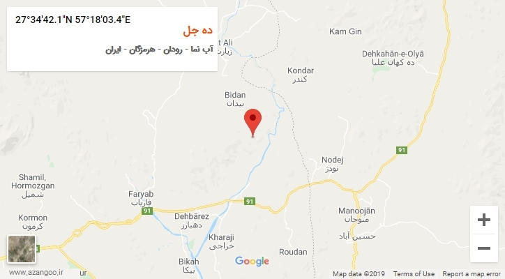 روستای ده جل بر روی نقشه